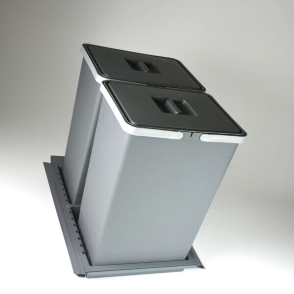 Lixeira Dupla com Base Grande 24 Litros Metropolis Zen - Cinza