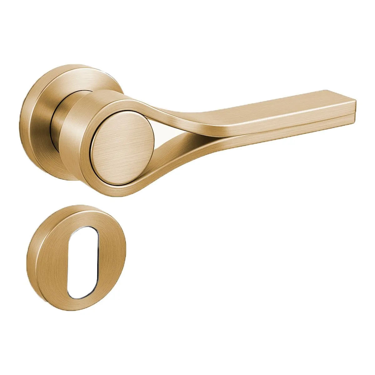 Gold-Esc-Ext_1 Maçaneta Drop Externa Zen Design- Gold Escovado - Imagem 1